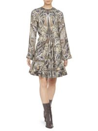 CHLOE - PLACED PAISLEY SILK LUREX DRESS at Saks Fifth Avenue